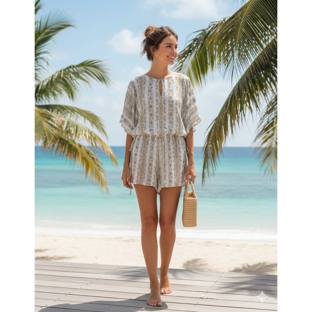 FAITHFULL THE BRAND Oasis‎ Print Fox Playsuit